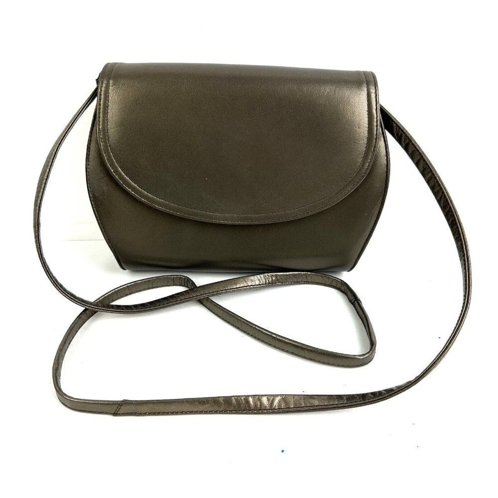 Frenchy‎ of California Shoulder Handbag Gray Brown Leather Purse